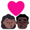 Kiss- Woman- Man- Medium-Dark Skin Tone- Dark Skin Tone emoji on Microsoft